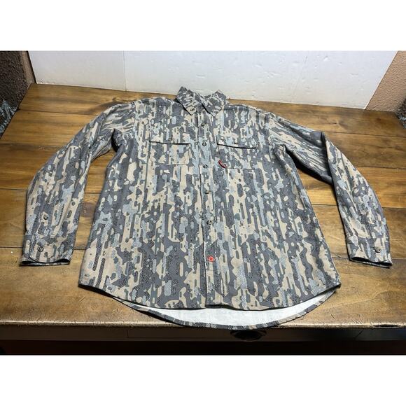 Duck Camp Long Sleeve Hunting Flannel Shirt Men’s Large Woodland Camo - Picture 1 of 16